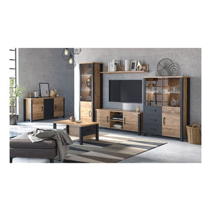 Set di 6 mobili da salotto DARWIN - Abete e nero