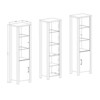 Set di 6 mobili da salotto DARWIN - Abete e nero