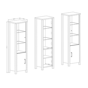 Set di 6 mobili da salotto DARWIN - Abete e nero