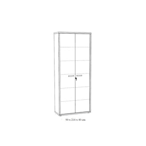 Set di 8 mobili da ufficio professionale color grigio effetto legno collezione SOON