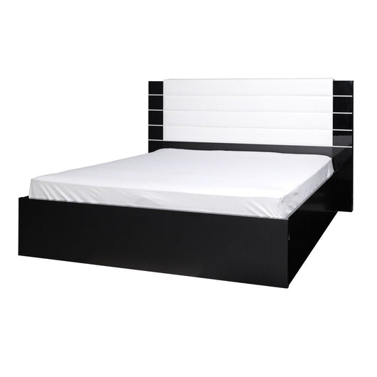 Set da camera da letto LINA nero con letto, cassettiera e comodini