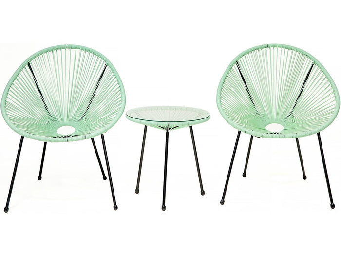Set da giardino Acapulco "Liana" - 2 posti - Verde chiaro