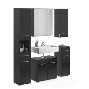 Set di mobili da bagno: Mobile sotto lavabo + Colonna da bagno + 2 mezze colonne + mobile contenitore con