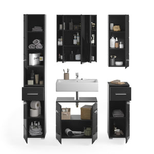 Set di mobili da bagno: Mobile sotto lavabo + Colonna da bagno + 2 mezze colonne + mobile contenitore con