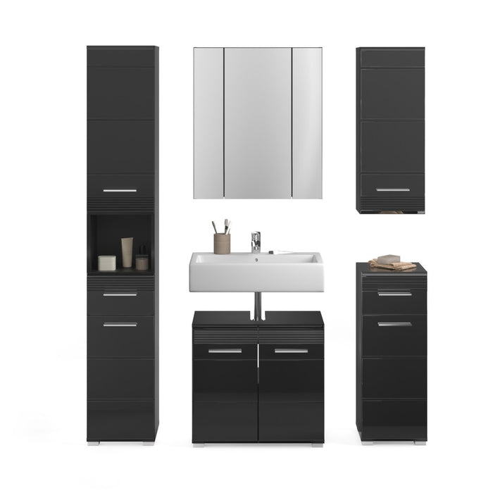 Set di mobili da bagno: Mobile sotto lavabo + Colonna da bagno + 2 mezze colonne + mobile contenitore con
