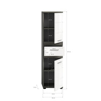 Set di mobili da bagno WILLIAM – Grigio scuro e bianco – 110x191x34 cm