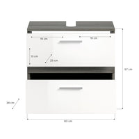 Set di mobili da bagno WILLIAM – Grigio scuro e bianco – 160x191x34 cm