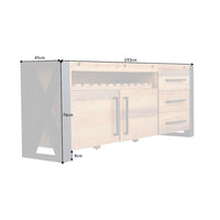 Set di mobili da bagno WILLIAM - Grigio scuro e bianco - 164x191x34 cm - Con LED