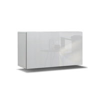 Set di mobili da soggiorno bianchi sospesi collezione CEPTO XVI 249cm, 8 pezzi, modulari.