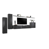 Set di mobili da soggiorno collezione SWITCH I design, colore grigio lucido.