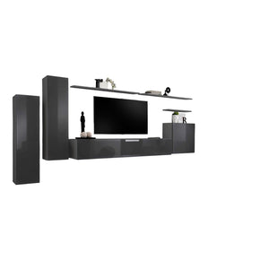 Set di mobili da soggiorno collezione SWITCH I design, colore grigio lucido.