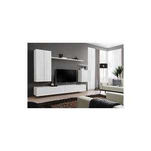 Set di mobili da salotto collezione SWITCH II design, colore bianco lucido.