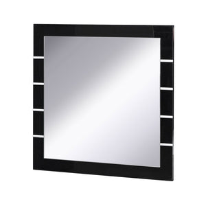 Set di mobili da soggiorno in colore nero e bianco lucido con LED