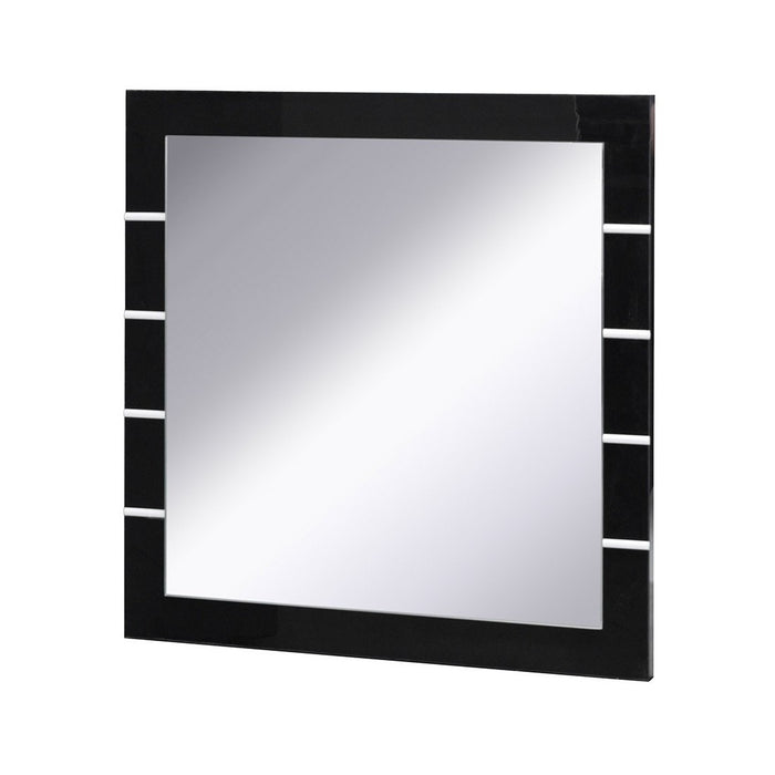 Set di mobili da soggiorno in colore nero e bianco lucido con LED