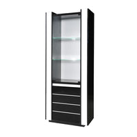 Set di mobili da soggiorno in colore nero e bianco lucido con LED