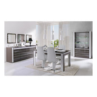 Set di mobili da soggiorno in colore nero e bianco lucido con LED