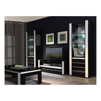 Set di mobili da soggiorno in colore nero e bianco lucido con LED