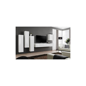 Set di mobili da soggiorno design collezione SWITCH III. Colore bianco lucido.