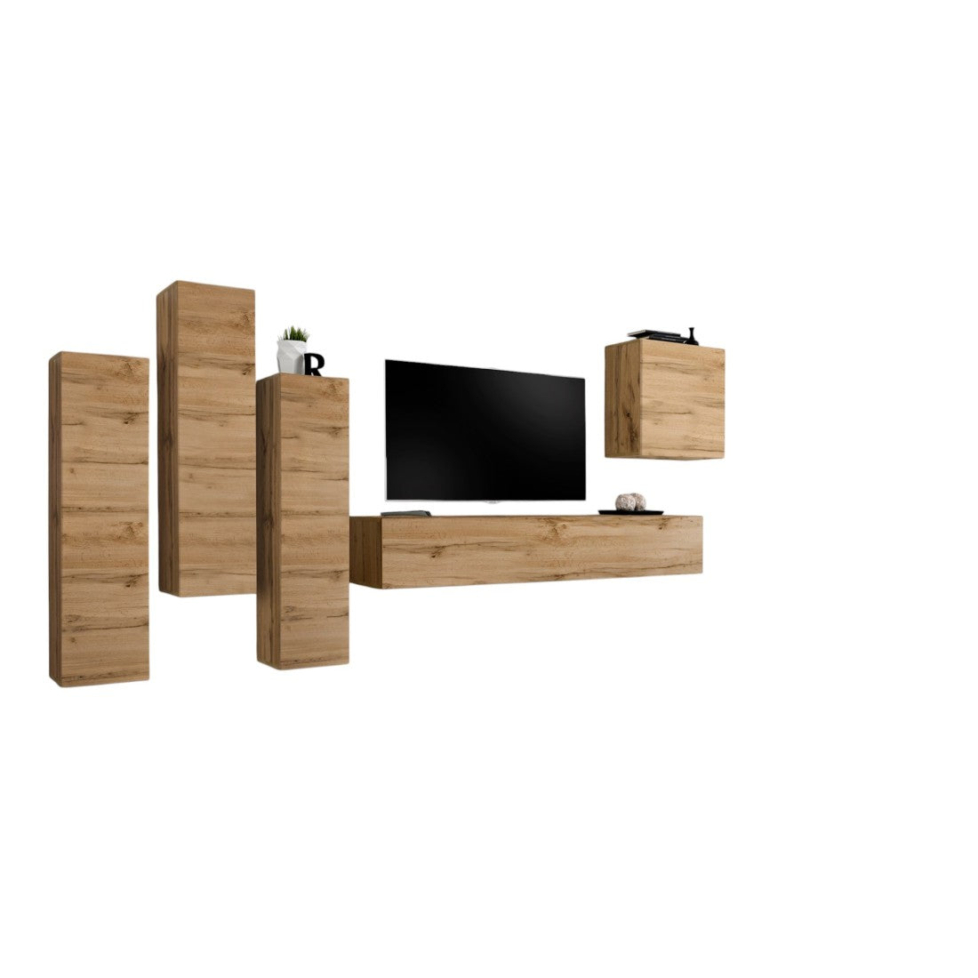 Set di mobili da salotto design collezione SWITCH III. Colore quercia Wotan.