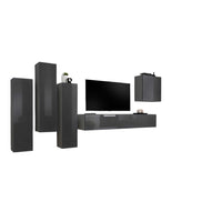 Set di mobili da salotto design collezione SWITCH III. Colore grigio lucido.