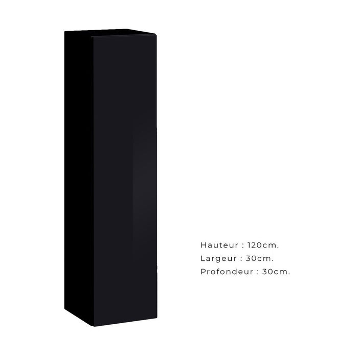 Set di mobili da soggiorno design collezione SWITCH III. Colori nero lucido e quercia Wotan.