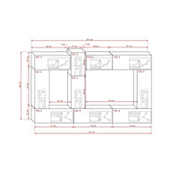 Set di mobili da soggiorno neri sospesi collezione CEPTO XXII. 273cm, 10 pezvi, led, modulari.