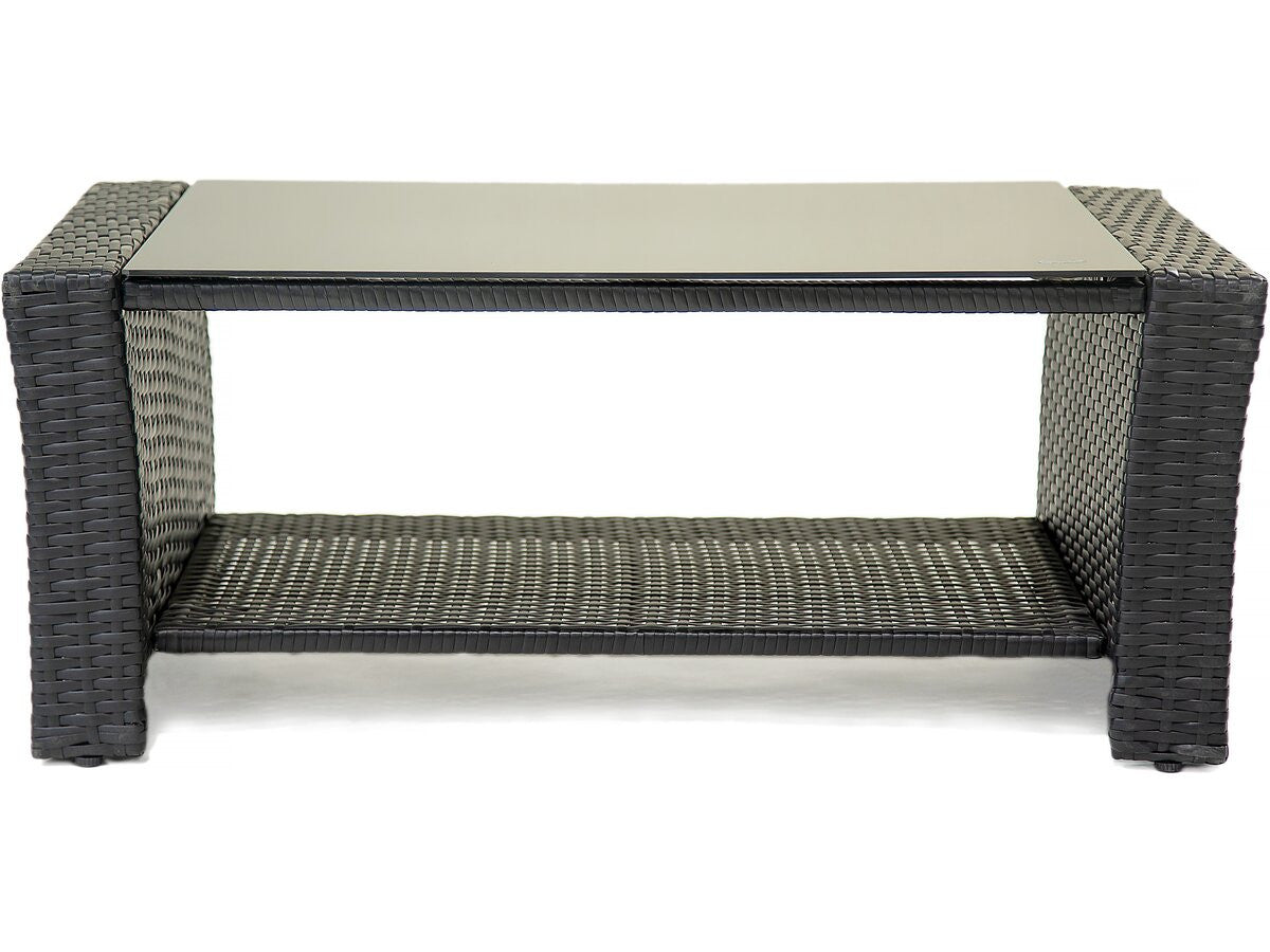 Set di mobili da giardino "Ilana" - 4 pezzi - Vimini - Nero