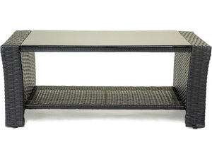 Set di mobili da giardino "Ilana" - 4 pezzi - Vimini - Nero