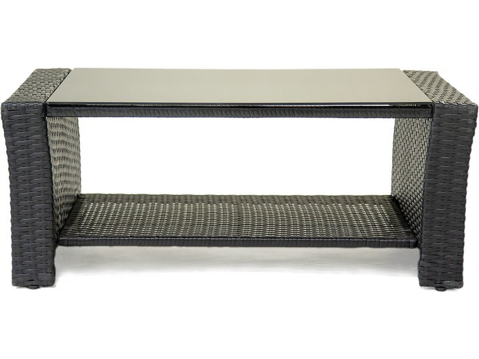 Set di mobili da giardino "Ilana" - 4 pezzi - Vimini - Nero