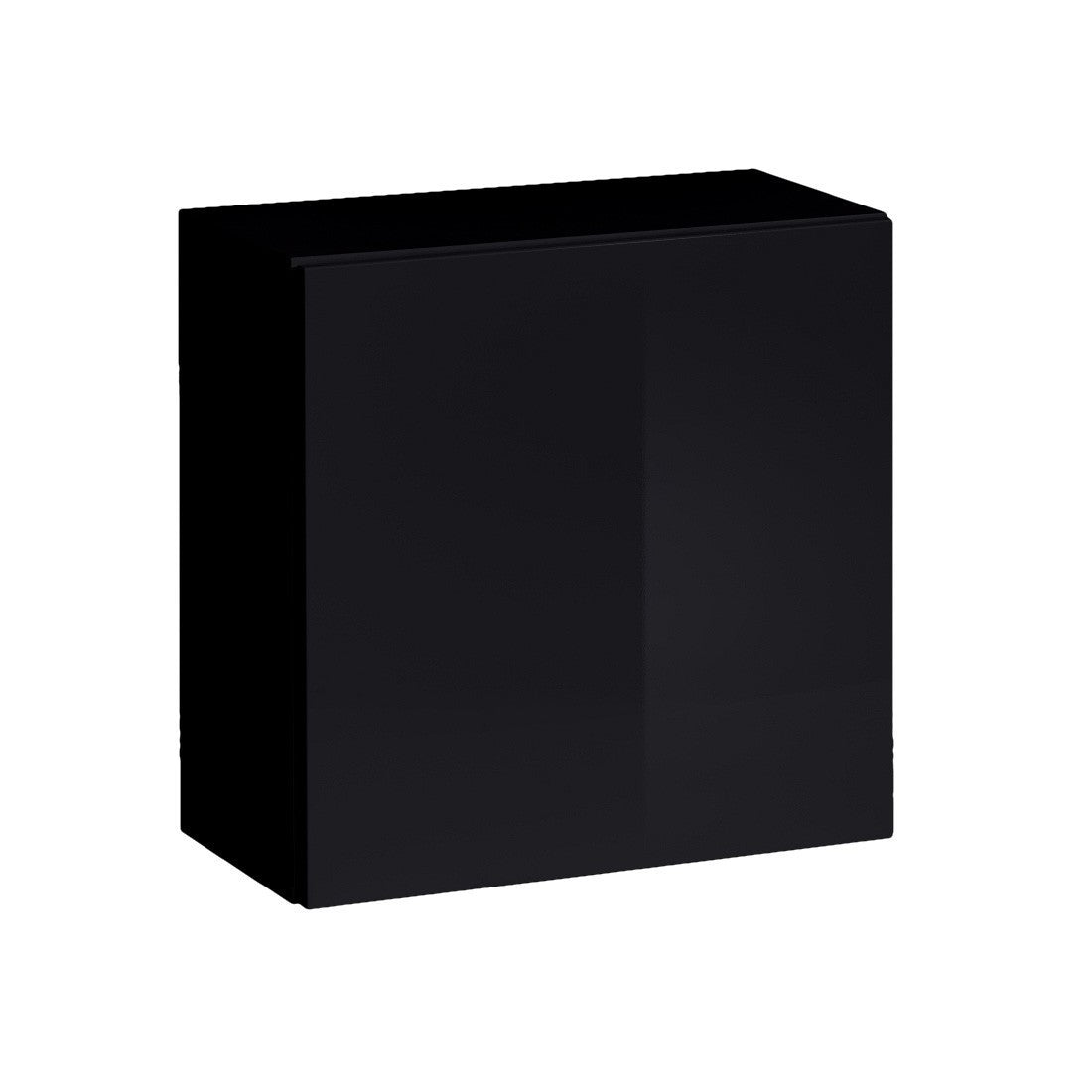 Set di mobili da salotto design SWITCH V, colori nero e rovere. Finiture in nero lucido e rovere fresato.