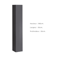 Set di mobili da salotto design SWITCH VI. Colori rovere e grigio con finitura rovere effetto fresato e grigio lucido.