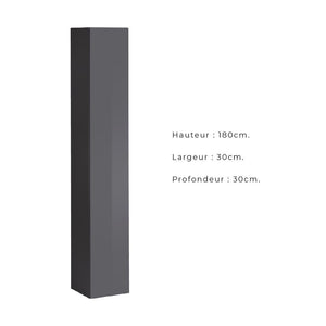 Set di mobili da salotto design SWITCH VI. Colori rovere e grigio con finitura rovere effetto fresato e grigio lucido.