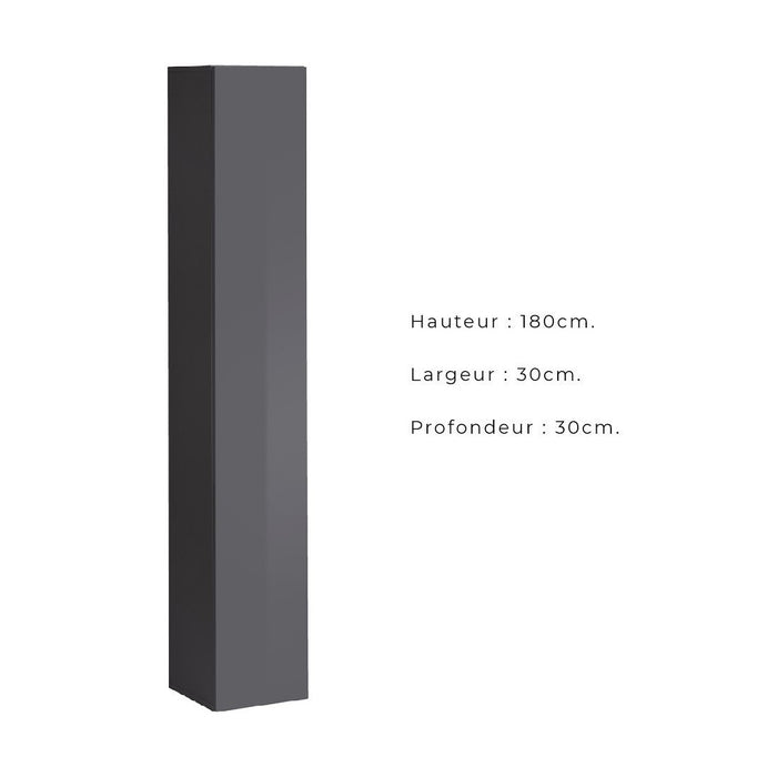 Set di mobili da salotto design SWITCH VI. Colori rovere e grigio con finitura rovere effetto fresato e grigio lucido.