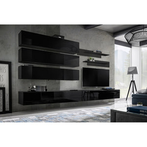 Set di mobili sospesi collezione FLY J1. Colore nero.