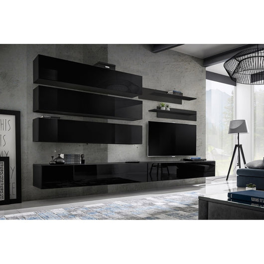 Set di mobili sospesi collezione FLY J1. Colore nero.