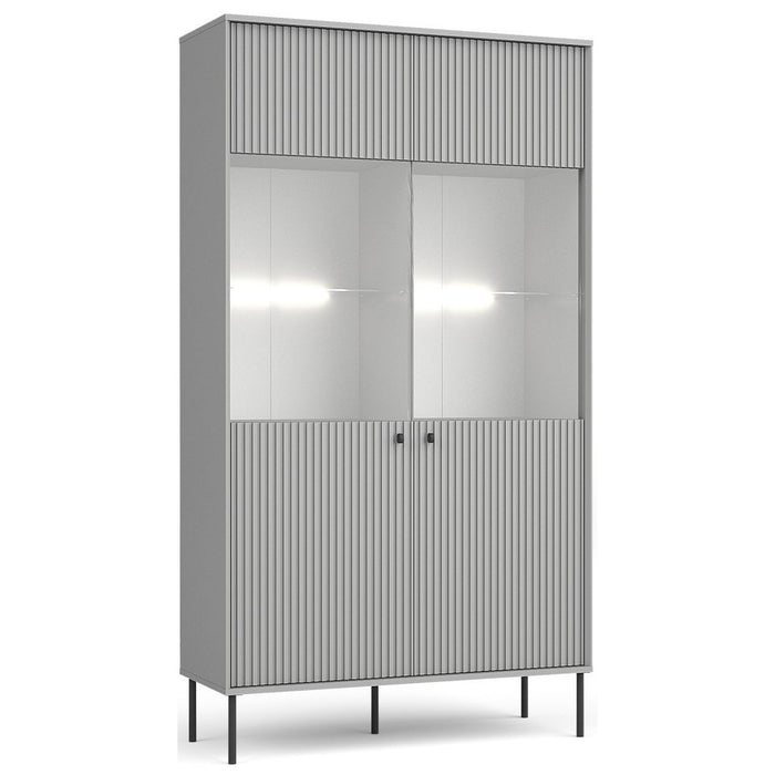 Sala da pranzo completa ISIS: Credenza, Buffetto, Vetrina e Tavolo Estensibile.