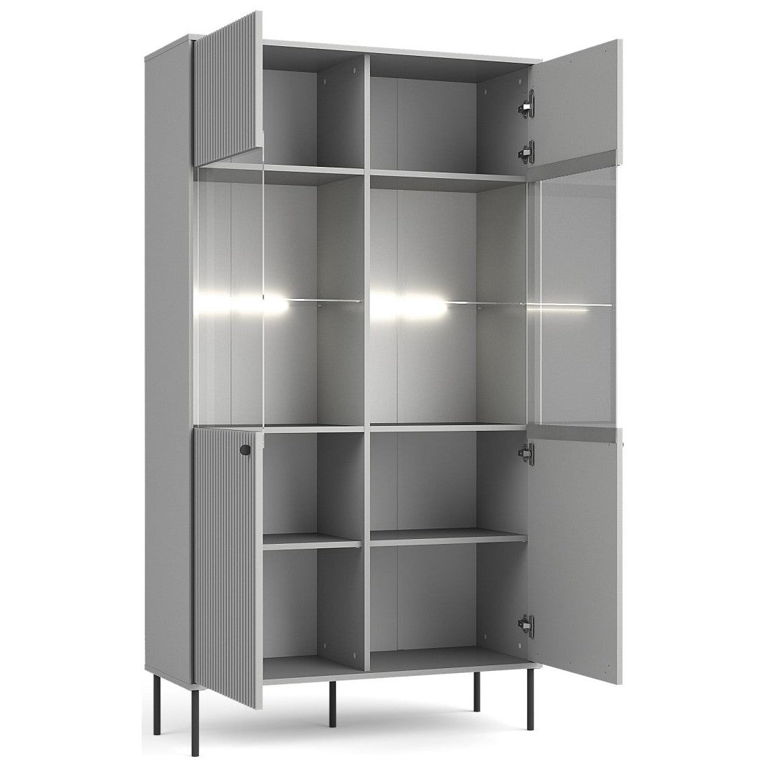 Sala da pranzo completa ISIS: Credenza, Buffetto, Vetrina e Tavolo Estensibile.