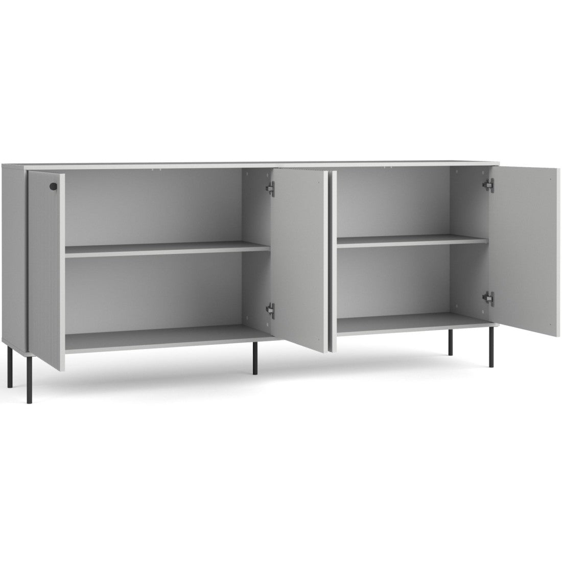 Sala da pranzo completa ISIS: Credenza, Buffetto, Vetrina e Tavolo Estensibile.