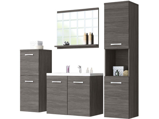Set da bagno "Malo" - 4 pezzi - Grigio