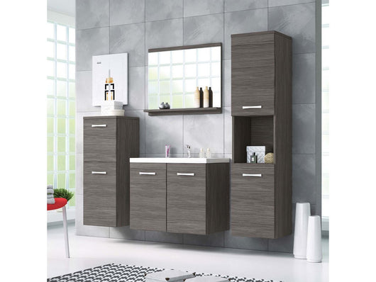 Set da bagno "Malo" - 4 pezzi - Grigio