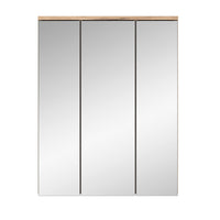 Set da bagno: mobile sottolavabo + mobiletto con specchi - Grigio antracite e rovere chiaro - SELMA