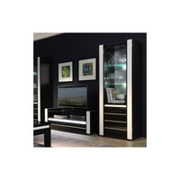 Set LINA nero e bianco: vetrina e mobile TV con LED