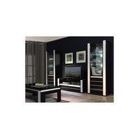 Set LINA nero e bianco con vetrine, tavolino e mobile TV + LED