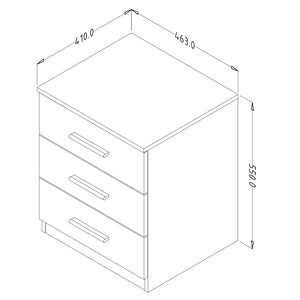 Set letto 180x200 più comodini collezione EOS. Colore rovere scuro e nero.