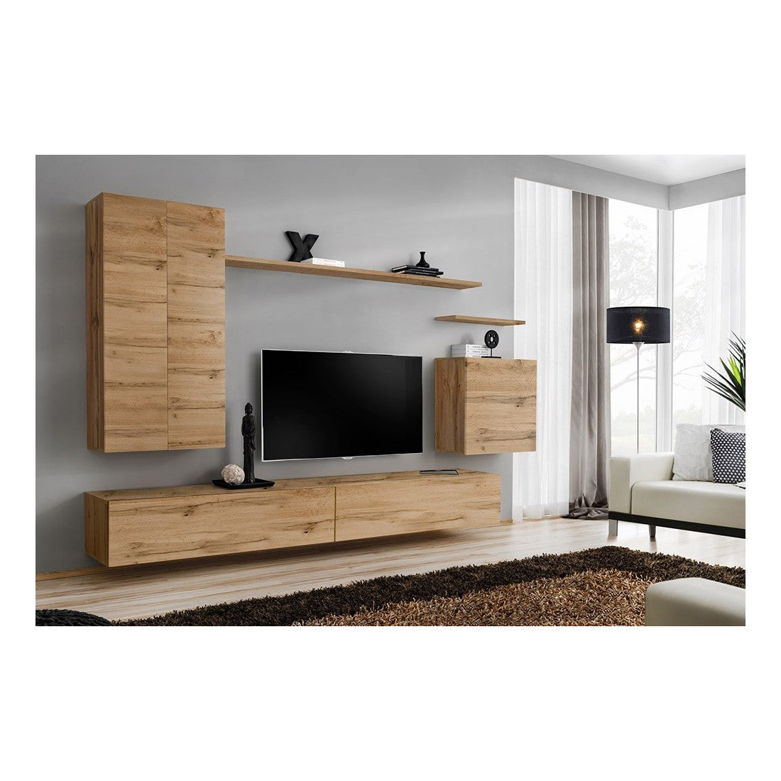 Set di mobili da salotto collezione SWITCH II design, colore rovere Wotan.