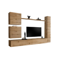 Mobile da soggiorno a parete SWITCH VIII design, colore quercia Wotan.