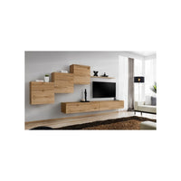 Mobile da soggiorno parete SWITCH X design, colore rovere Wotan.