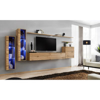 Mobile da soggiorno a parete SWITCH XI design, colore quercia Wotan.