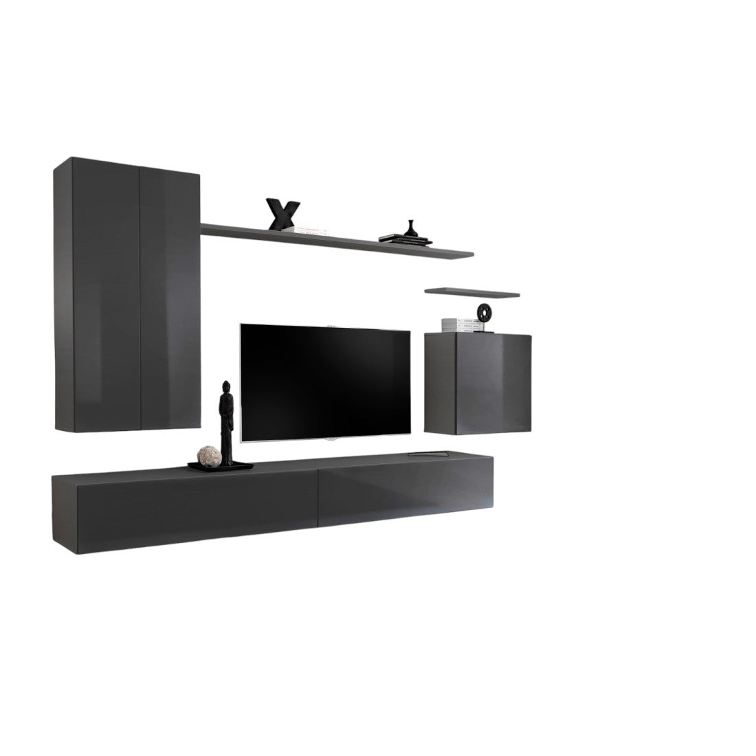 Set di mobili da salotto SWITCH II design, colore grigio lucido.