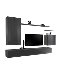 Set di mobili da salotto SWITCH II design, colore grigio lucido.